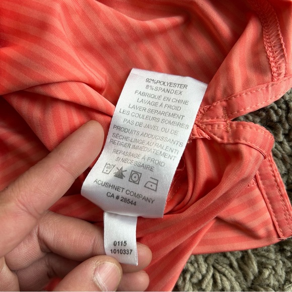 FootJoy FJ Polo Men's Large Striped Red "BLCC" Golf Performance Stretch Shirt - Picture 6 of 12